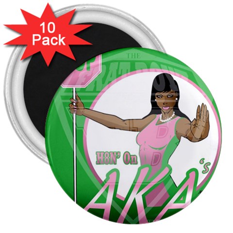 aka Stop H8N on AKA s 3  Magnet (10 pack) from ArtsNow.com Front