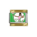 aka Stop H8N on AKA s Gold Trim Italian Charm (9mm)