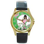 aka Stop H8N on AKA s Round Gold Metal Watch