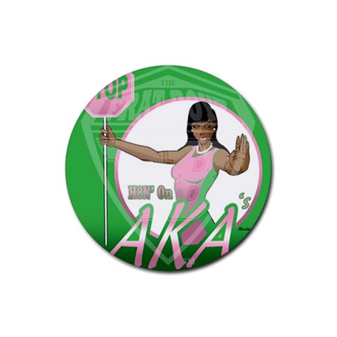 aka Stop H8N on AKA s Rubber Round Coaster (4 pack) from ArtsNow.com Front