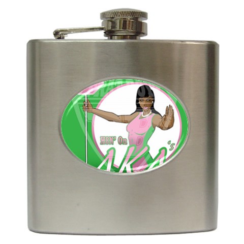 aka Stop H8N on AKA s Hip Flask (6 oz) from ArtsNow.com Front