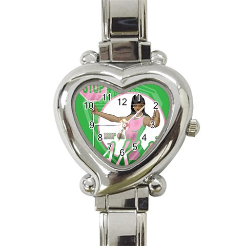 aka Stop H8N on AKA s Heart Italian Charm Watch from ArtsNow.com Front