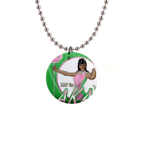 aka Stop H8N on AKA s 1  Button Necklace from ArtsNow.com Front