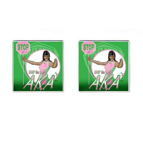 aka Stop H8N on AKA s Cufflinks (Square) from ArtsNow.com Front(Pair)