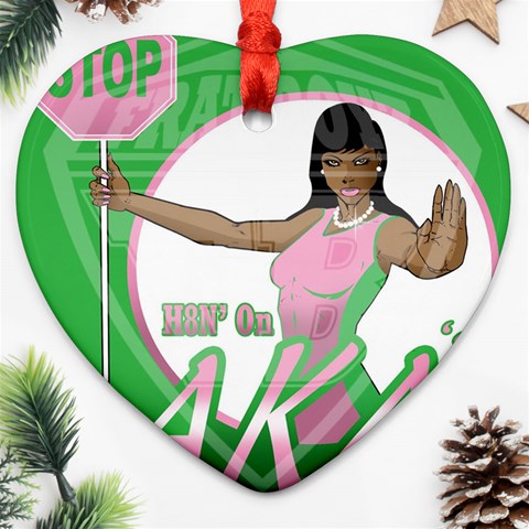 aka Stop H8N on AKA s Heart Ornament (Two Sides) from ArtsNow.com Front