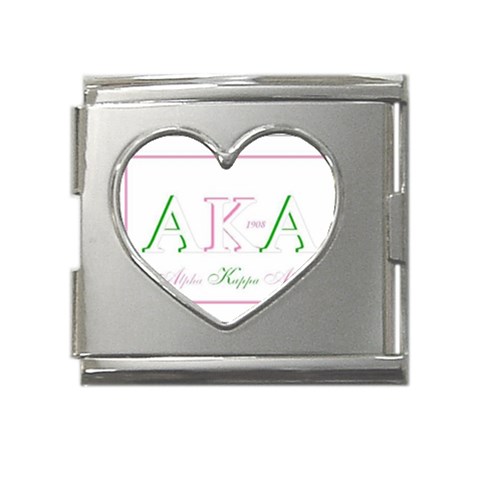 aka slide21 Mega Link Heart Italian Charm (18mm) from ArtsNow.com Front