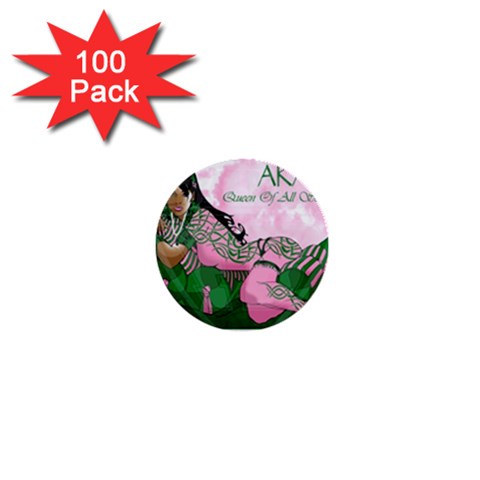 AKA Queen Of All Sororities 1  Mini Button (100 pack)  from ArtsNow.com Front