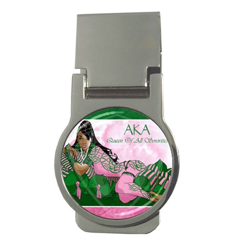 AKA Queen Of All Sororities Money Clip (Round) from ArtsNow.com Front