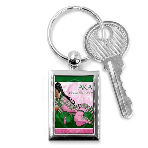 AKA Queen Of All Sororities Key Chain (Rectangle) from ArtsNow.com Front