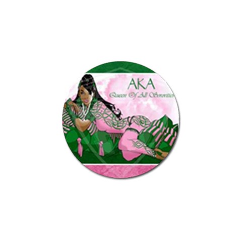 AKA Queen Of All Sororities Golf Ball Marker from ArtsNow.com Front