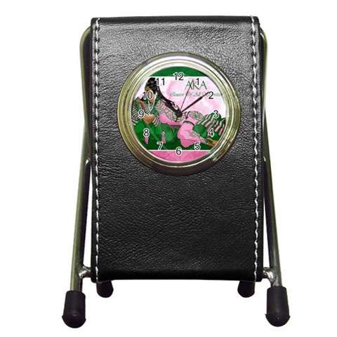 AKA Queen Of All Sororities Pen Holder Desk Clock from ArtsNow.com Front