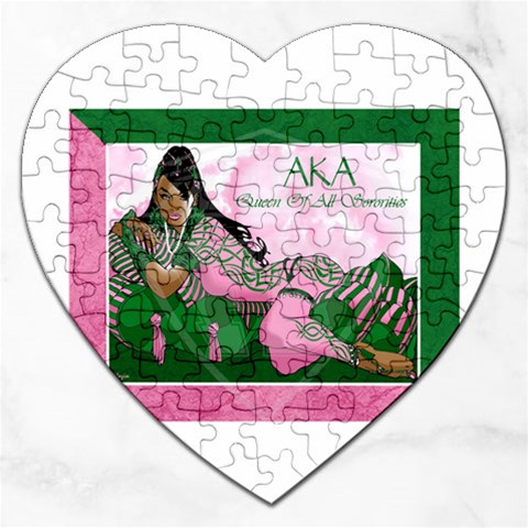 AKA Queen Of All Sororities Jigsaw Puzzle (Heart) from ArtsNow.com Front