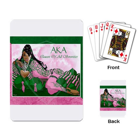 AKA Queen Of All Sororities Playing Cards Single Design from ArtsNow.com Back