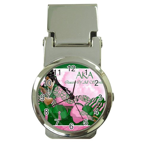 AKA Queen Of All Sororities Money Clip Watch from ArtsNow.com Front