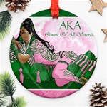 AKA Queen Of All Sororities Round Ornament (Two Sides)