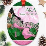 AKA Queen Of All Sororities Oval Ornament (Two Sides)