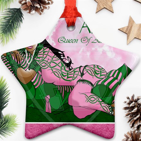 AKA Queen Of All Sororities Star Ornament (Two Sides) from ArtsNow.com Front