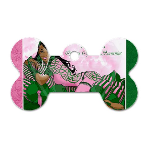 AKA Queen Of All Sororities Dog Tag Bone (Two Sides) from ArtsNow.com Front