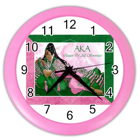 AKA Queen Of All Sororities Color Wall Clock from ArtsNow.com Front