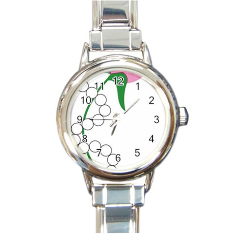 aka pearls Round Italian Charm Watch from ArtsNow.com Front