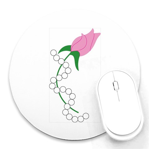 aka pearls Round Mousepad from ArtsNow.com Front