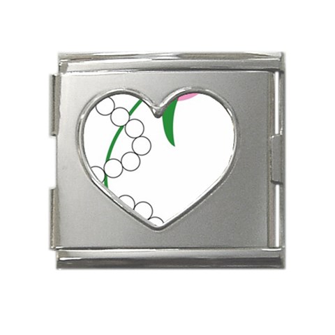aka pearls Mega Link Heart Italian Charm (18mm) from ArtsNow.com Front