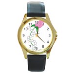 aka pearls Round Gold Metal Watch