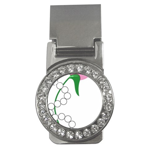 aka pearls Money Clip (CZ) from ArtsNow.com Front