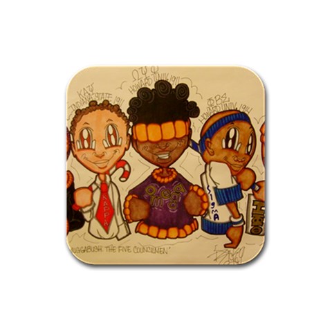 aka our council 2 Rubber Square Coaster (4 pack) from ArtsNow.com Front