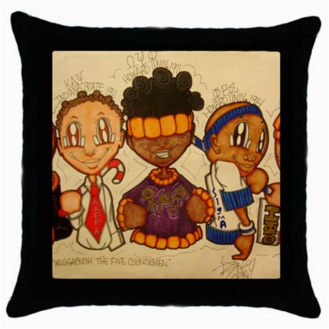 aka our council 2 Throw Pillow Case (Black) from ArtsNow.com Front