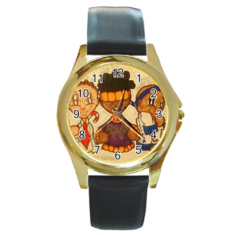 aka our council 2 Round Gold Metal Watch from ArtsNow.com Front