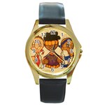 aka our council 2 Round Gold Metal Watch