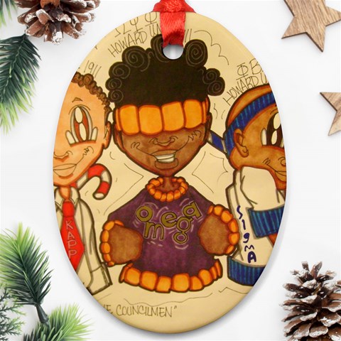 aka our council 2 Oval Ornament (Two Sides) from ArtsNow.com Front