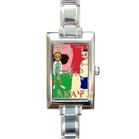 aka kappa Rectangular Italian Charm Watch from ArtsNow.com Front