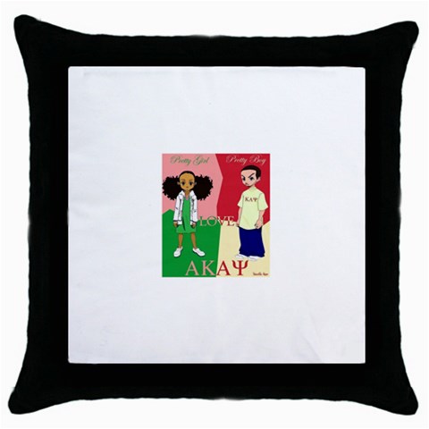 aka kappa Throw Pillow Case (Black) from ArtsNow.com Front