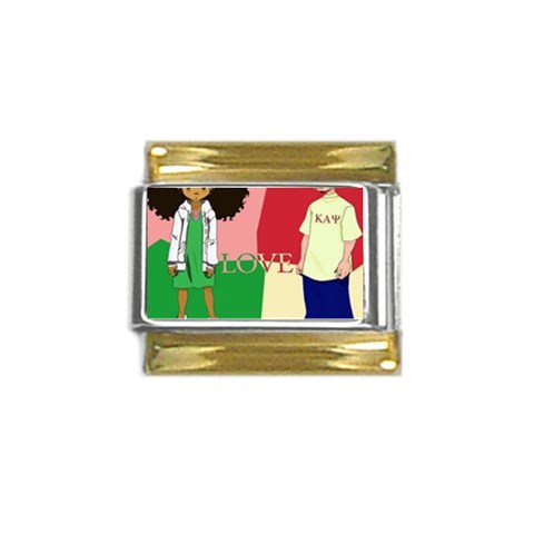 aka kappa Gold Trim Italian Charm (9mm) from ArtsNow.com Front