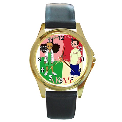 aka kappa Round Gold Metal Watch from ArtsNow.com Front