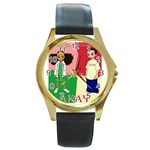 aka kappa Round Gold Metal Watch