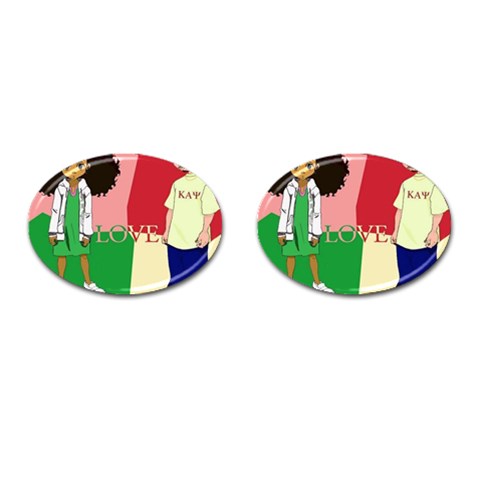 aka kappa Cufflinks (Oval) from ArtsNow.com Front(Pair)