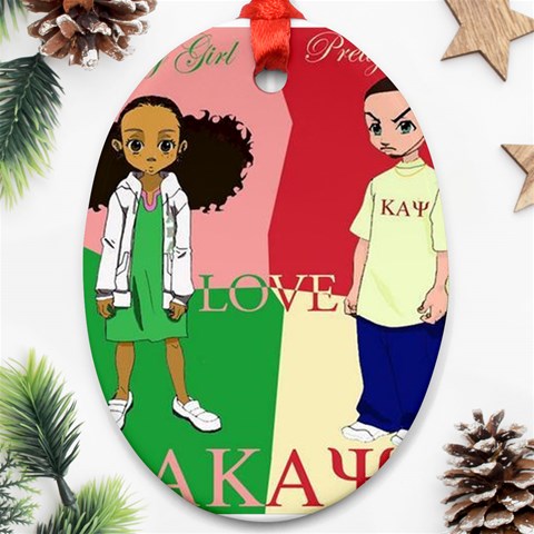 aka kappa Oval Ornament (Two Sides) from ArtsNow.com Front
