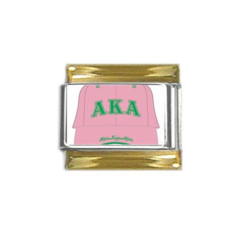 aka GW141AKA_B Gold Trim Italian Charm (9mm) from ArtsNow.com Front