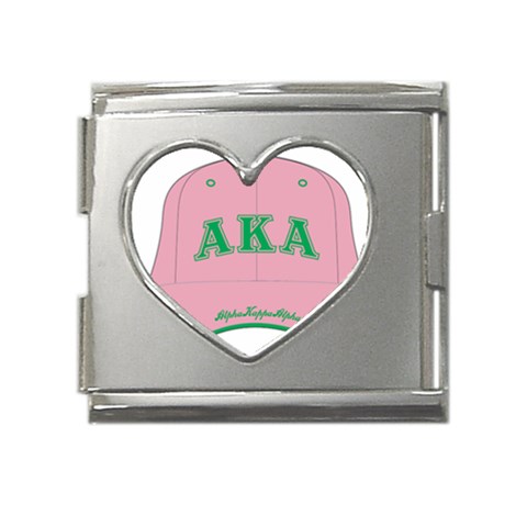 aka GW141AKA_B Mega Link Heart Italian Charm (18mm) from ArtsNow.com Front