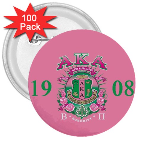 aka AKA_B P 3  Button (100 pack) from ArtsNow.com Front