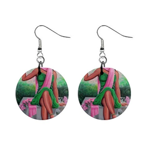 aka 1  Button Earrings from ArtsNow.com Front