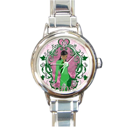 AKA 1908 Round Italian Charm Watch from ArtsNow.com Front
