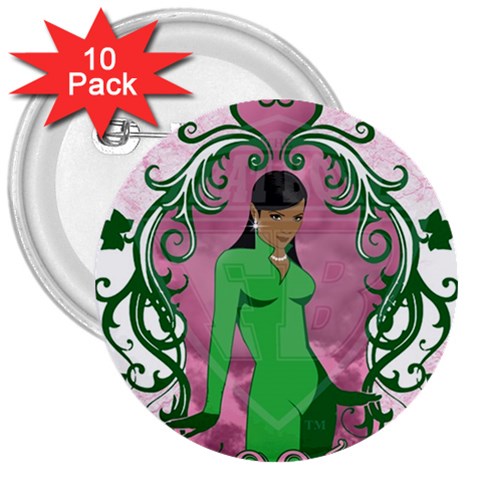 AKA 1908 3  Button (10 pack) from ArtsNow.com Front