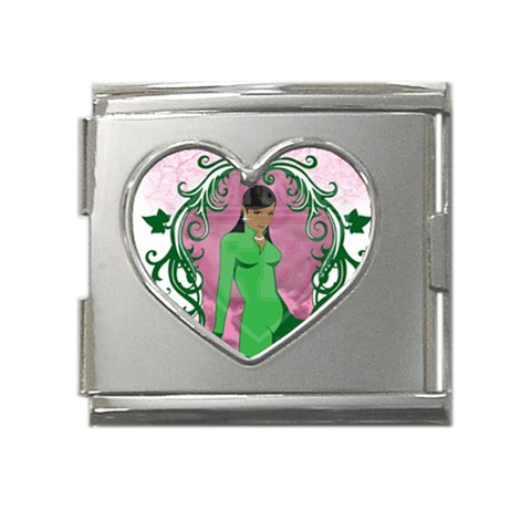 AKA 1908 Mega Link Heart Italian Charm (18mm) from ArtsNow.com Front