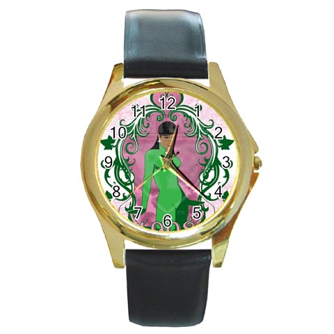 AKA 1908 Round Gold Metal Watch from ArtsNow.com Front