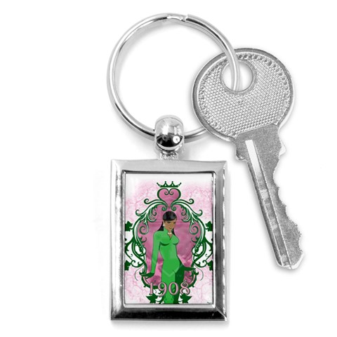 AKA 1908 Key Chain (Rectangle) from ArtsNow.com Front