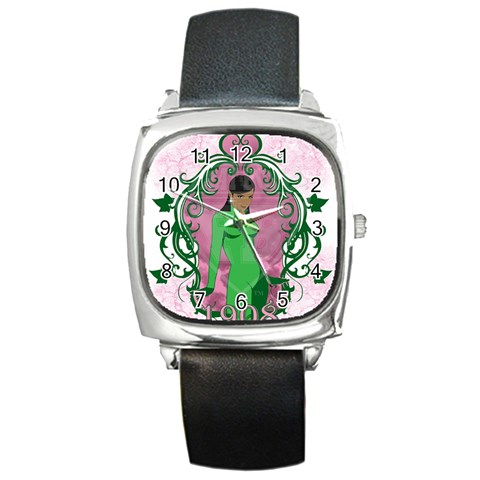 AKA 1908 Square Metal Watch from ArtsNow.com Front